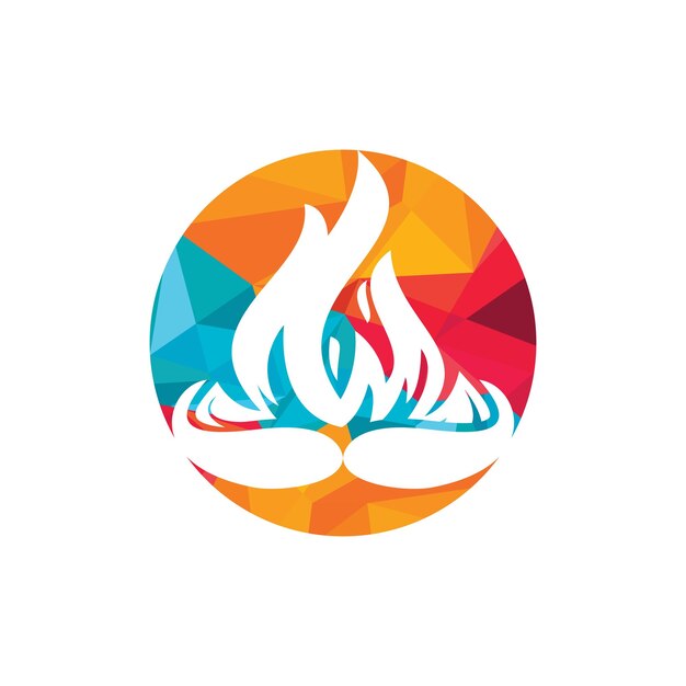 Bigote fuego vector logo diseño concepto