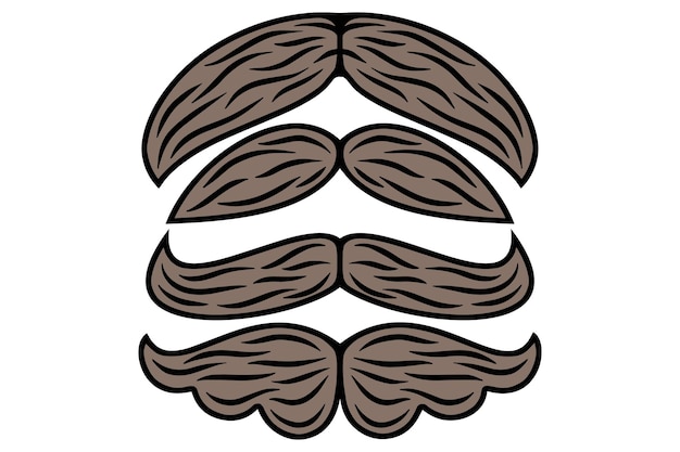 Vector bigote, icono, 3