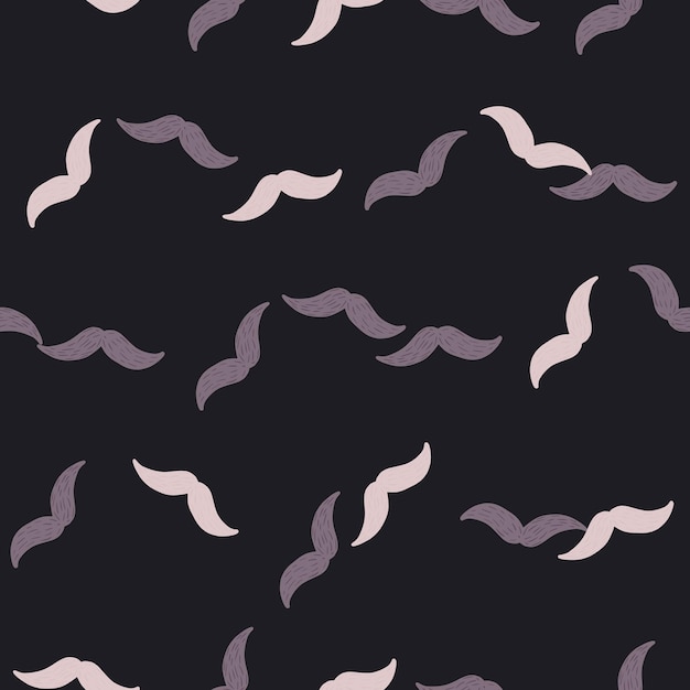 Bigote de patrones sin fisuras en la barbería Vintage en estilo garabato Textura repetida dibujada a mano para papel tapiz de tela Papel de regalo de impresión textil Ilustración vectorial