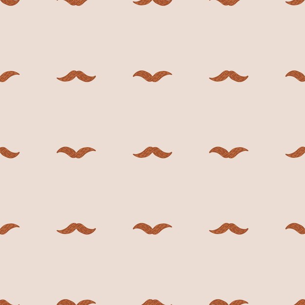 Bigote de patrones sin fisuras en la barbería Vintage en estilo garabato Textura repetida dibujada a mano para papel tapiz de tela Papel de regalo de impresión textil Ilustración vectorial