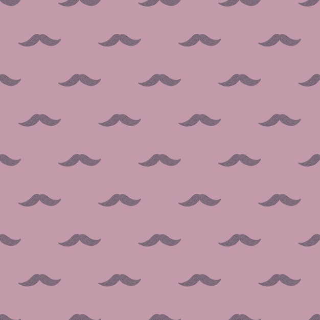 Bigote de patrones sin fisuras en la barbería Vintage en estilo garabato Textura repetida dibujada a mano para papel tapiz de tela Papel de regalo de impresión textil Ilustración vectorial