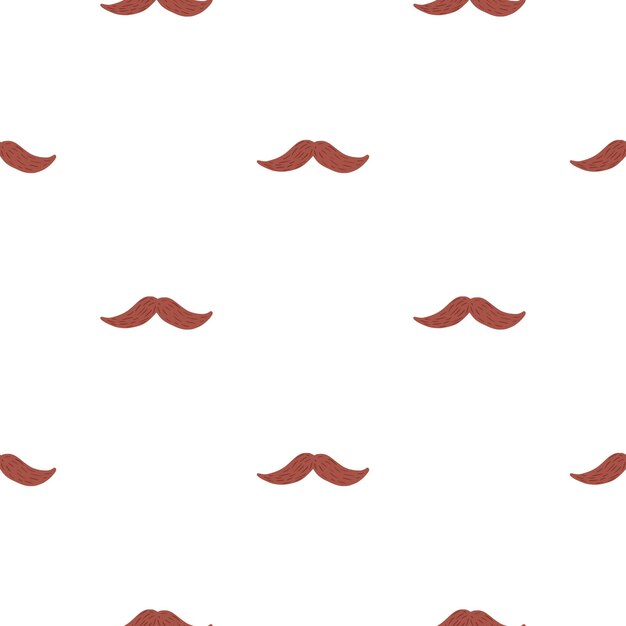 Bigote de patrones sin fisuras en la barbería Vintage en estilo garabato Textura repetida dibujada a mano para papel tapiz de tela Papel de regalo de impresión textil Ilustración vectorial