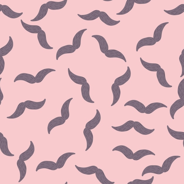 Bigote de patrones sin fisuras en la barbería Vintage en estilo garabato Textura repetida dibujada a mano para papel tapiz de tela Papel de regalo de impresión textil Ilustración vectorial