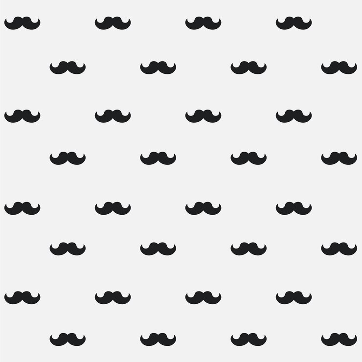 Vector bigote, plano, vector, seamless, patrón