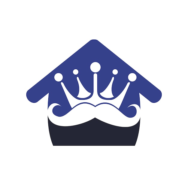 Bigote rey vector logo diseño elegante elegante bigote corona logo