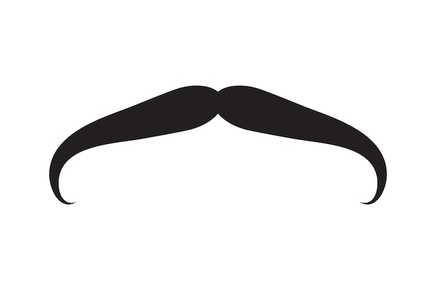 bigote, vector, icono, negro, retro, estilo, bigote, afeitado, peluquero, vendimia, hombre, cara