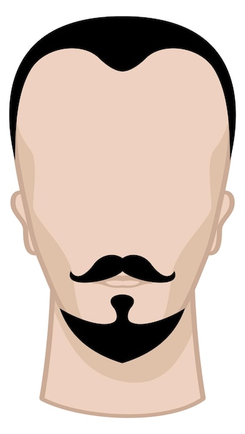 Bigotes elegantes y corte de pelo de barba Trabajo de peluquero masculino aislado sobre fondo blanco