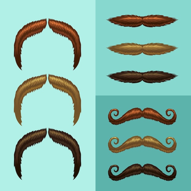 bigotes vector icono conjunto parte 5