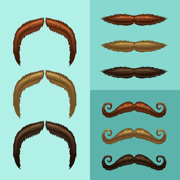 Bigotes vector icono conjunto parte 5