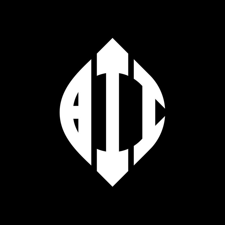 Vector bii diseño de logotipo de letra de círculo con forma de círculo y elipse bii letras de elipse con estilo tipográfico las tres iniciales forman un logotipo de círculo bii emblema de círculo monograma abstracto carta marca vector