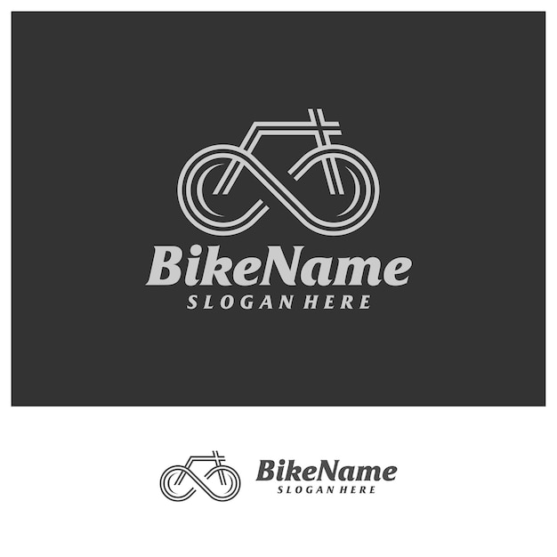 Vector bike infinity logo design template bike logo concepto vector icono creativo símbolo