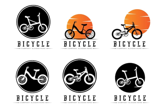 Bike Logo Icon Vector vehículo para carreras deportivas casual downhill retro plantilla