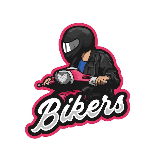 Bikers scooter illustration premium