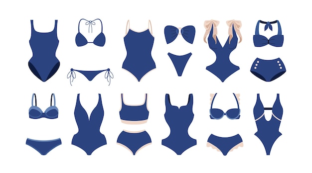 Bikini de playa de verano y trajes de baño de mujer ropa interior y traje de baño de color azul ropa de verano