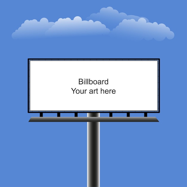 Vector billboard para publicidad con cielo azul y nubes.