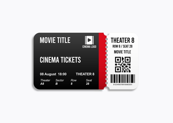 billete de cine de cine vectorial