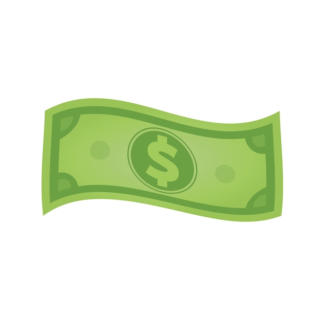 Billete de papel de dólar Ícono del símbolo de la moneda Ilustración vectorial