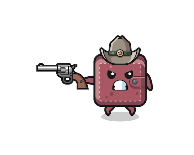 La billetera de cuero vaquero disparando con un diseño lindo de pistola