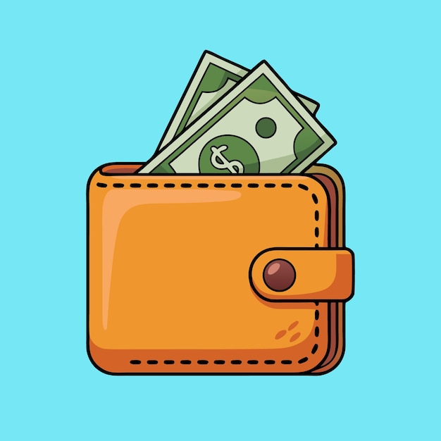 Billetera con dinero.