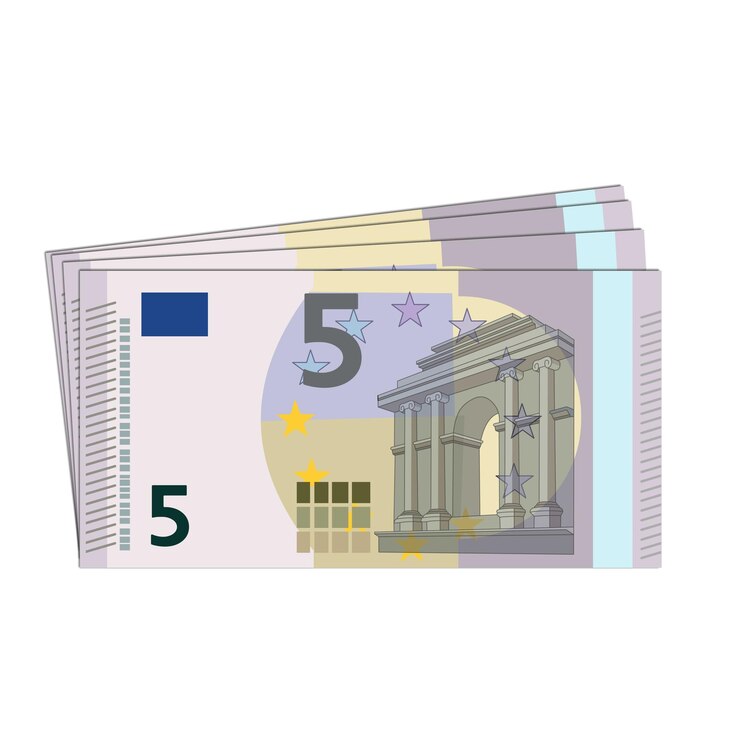 Billetes de banco Europa billete de papel dinero en efectivo de 5 euros
