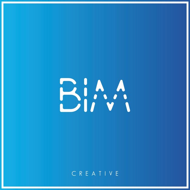 BIM Diseño de logotipo de vector creativo de última generación Minimal Logotipo de última generación Premium Ilustración vectorial Monograma