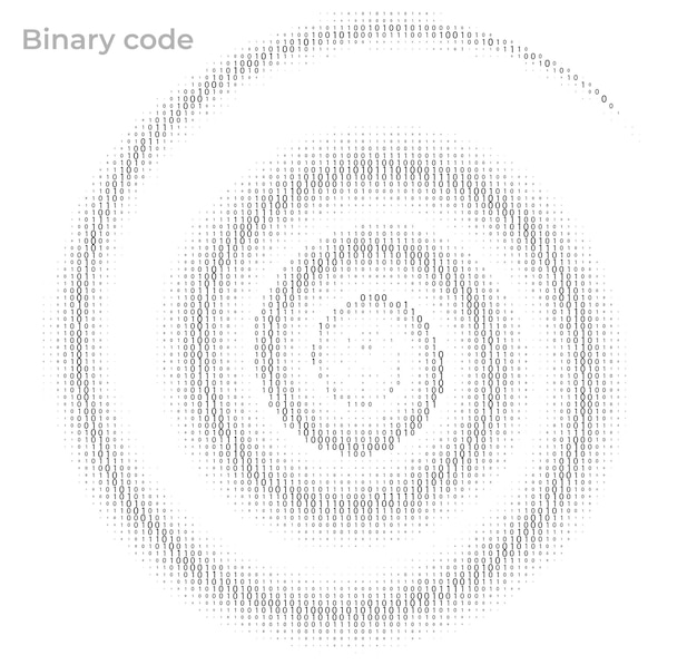 Binary code spiral abstract digital background with data flow made of zero and one digits symbol of information technology coding artificial intelligence and virtual cyberspace network