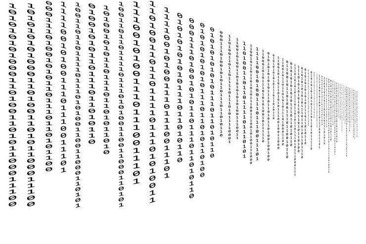Vector binary code zero one flow design abstract matrix background with binary computer code