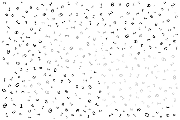Binary Code Zero One Flowing Abstract Background with Numbers and Symbols of binary code