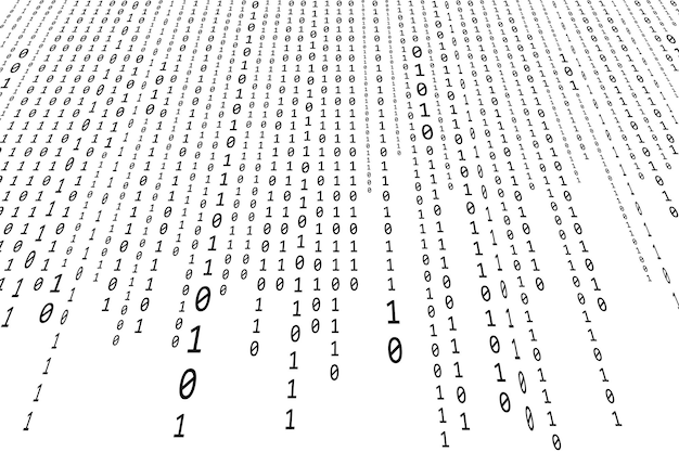 Binary Code Zero One Flowing Radiating Pattern background image of binary code
