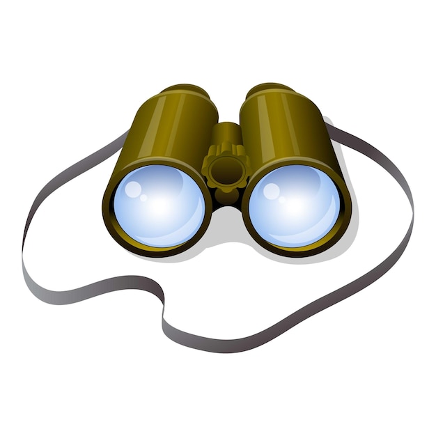 Binoculares icono dibujos animados vector Equipo óptico Tecnología espía