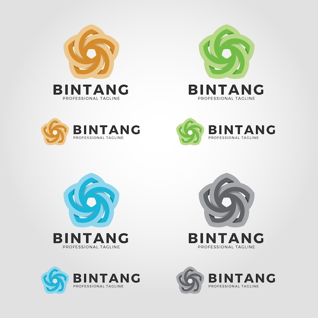 Bintang - plantilla de logotipo de vértice de strar