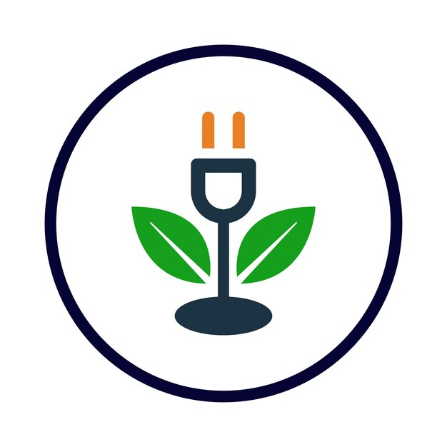 Bioenergía energía verde enchufe eléctrico energía verde eco electricidad energía renovable ecología tecnología sostenible icono