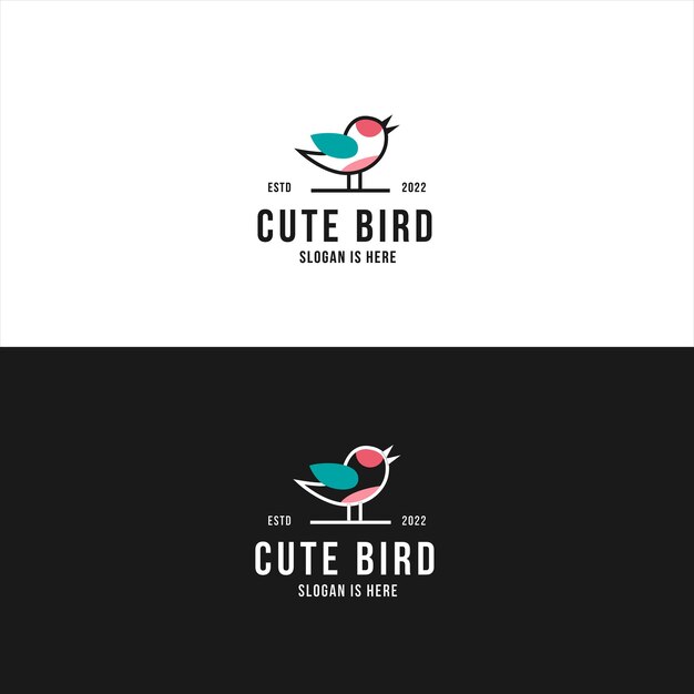 Bird logo hipster vintage retro vector línea contorno monoline arte icono