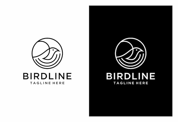 Bird logo vector icono línea arte esquema plantilla