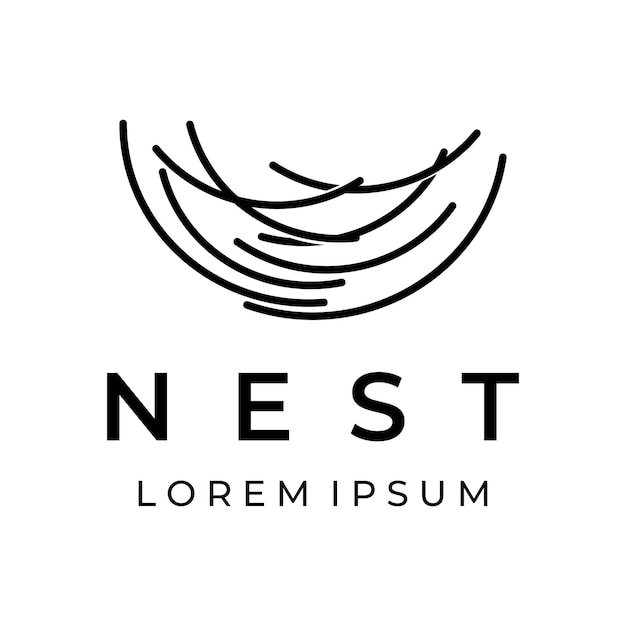 Bird's nest hipster logo diseño creativo vector ilustración plantilla