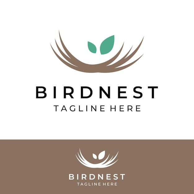 Bird's nest hipster logo diseño creativo vector ilustración plantilla