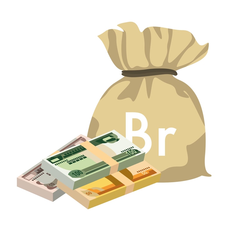 Vector birr etíope vector ilustración etiopía dinero conjunto paquete billetes bolsa de dinero 10 50 100 br