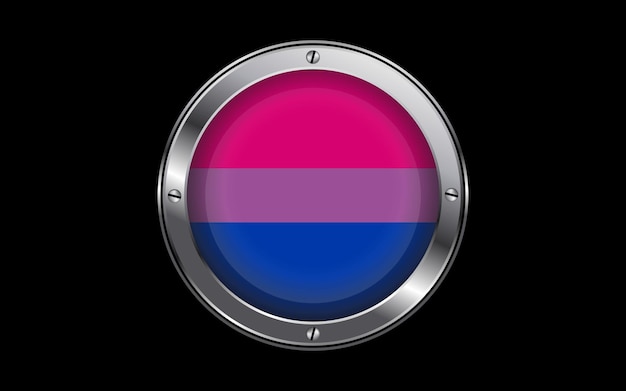 Bisexual lgbt orgullo bandera 3d insignia vector imagen