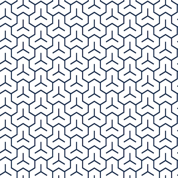 Bishamon Kikko patrón tradicional japonés sin costuras con diseño geométrico hexagonal similar a una armadura azul marino textura de fondo repetitiva para textiles culturales y decoración