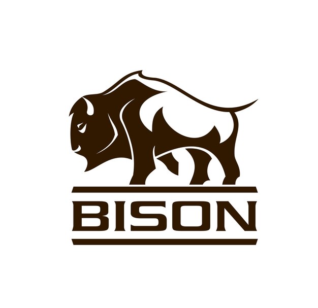 Bison búfalo mascota o emblema o icono de la empresa