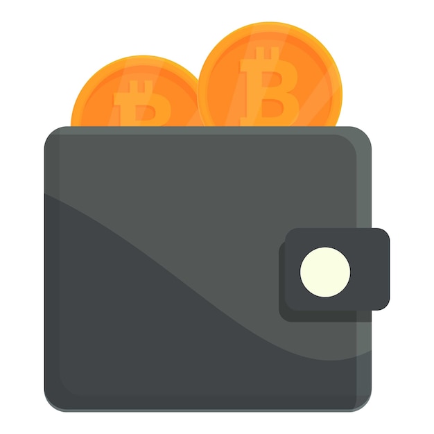 Bitcoin billetera icono dibujos animados vector Crypto dinero móvil digital