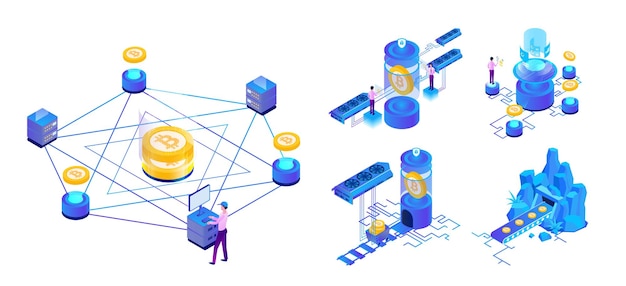 Bitcoin Criptomonedas Isométricas