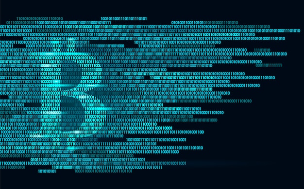 Vector bitcoin digital cryptocurrency sign número de código binario, big data