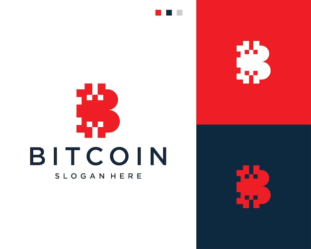 Vector bitcoin con diseño de logotipo de letra b inicial