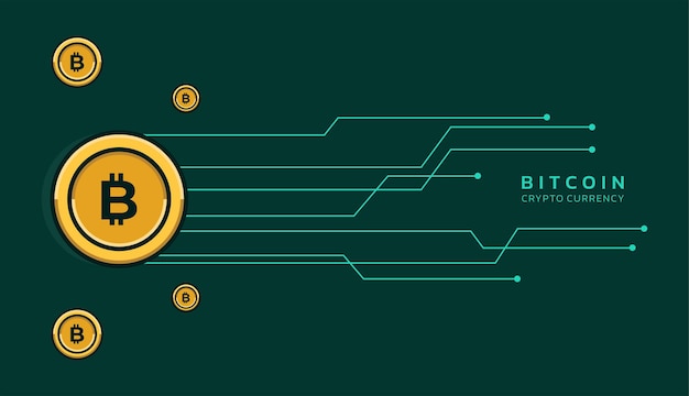 Bitcoin con líneas de circuito moderno diseño vectorial de fundamento