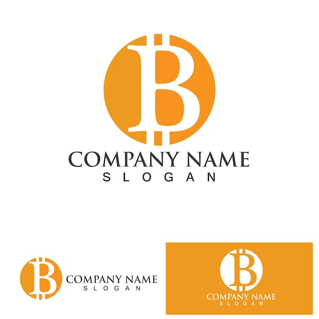 Bitcoin logo vector plantilla dinero