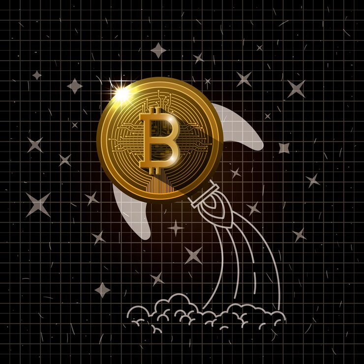 Vector bitcoin minería oro set iconos vector ilustración diseño