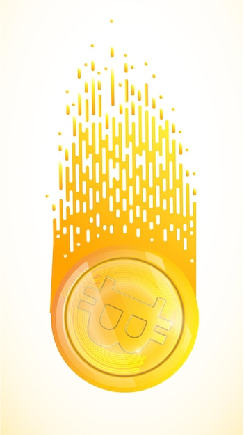 Vector bitcoins y nuevo concepto de dinero virtual fondo de moneda dorada con letra de icono ilustración vectorial eps 10 de bitcoin dorado