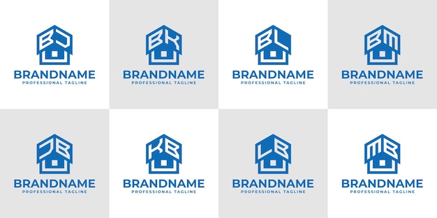 BJ JB BK KB BL Letras LB BM MB El logotipo del techo de la casa