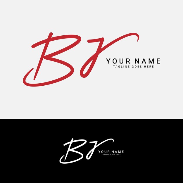 BJ Logotipo de las letras iniciales Alfabeto BJ logotipo de la firma manuscrita